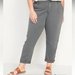 High Waist Chino Pants Gray